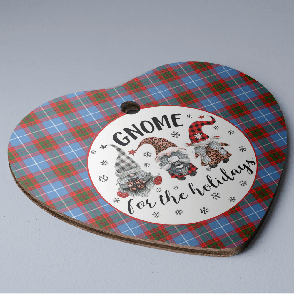 Clan Pennycook (Edinburgh) Tartan Tartan Crest Gnome Heart Ceramic Ornament OX34 Pennycook (Edinburgh) Tartan Tartan Christmas