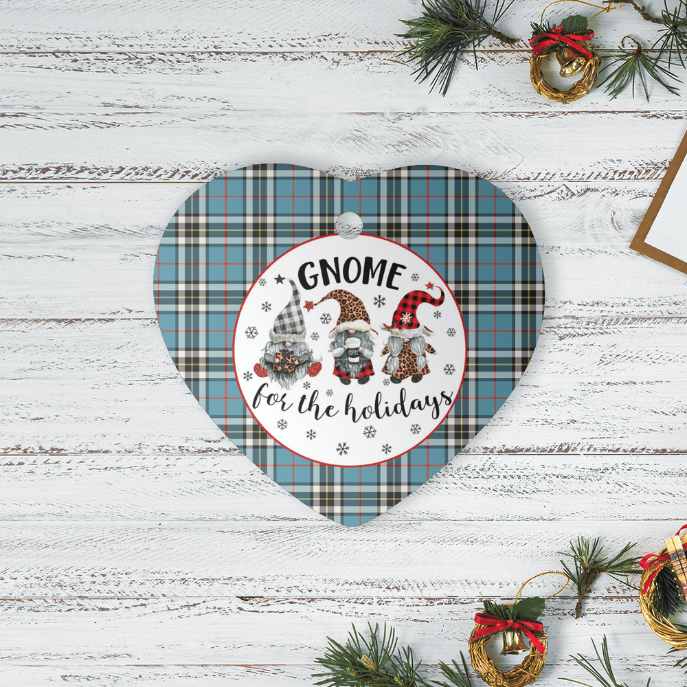 Clan Thomson Tartan Tartan Crest Gnome Heart Ceramic Ornament CX49 Thomson Tartan Tartan Christmas