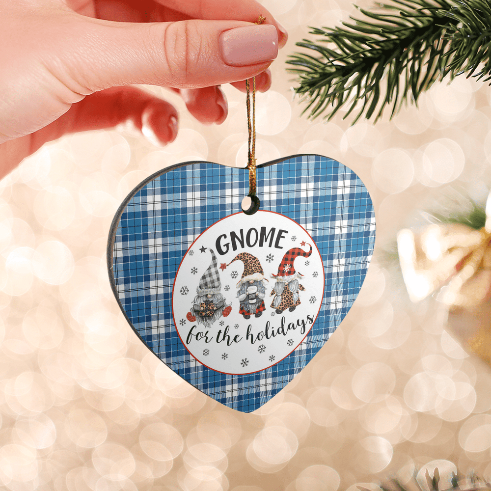 Clan Strathclyde District Tartan Tartan Crest Gnome Heart Ceramic Ornament QC16 Strathclyde District Tartan Tartan Christmas