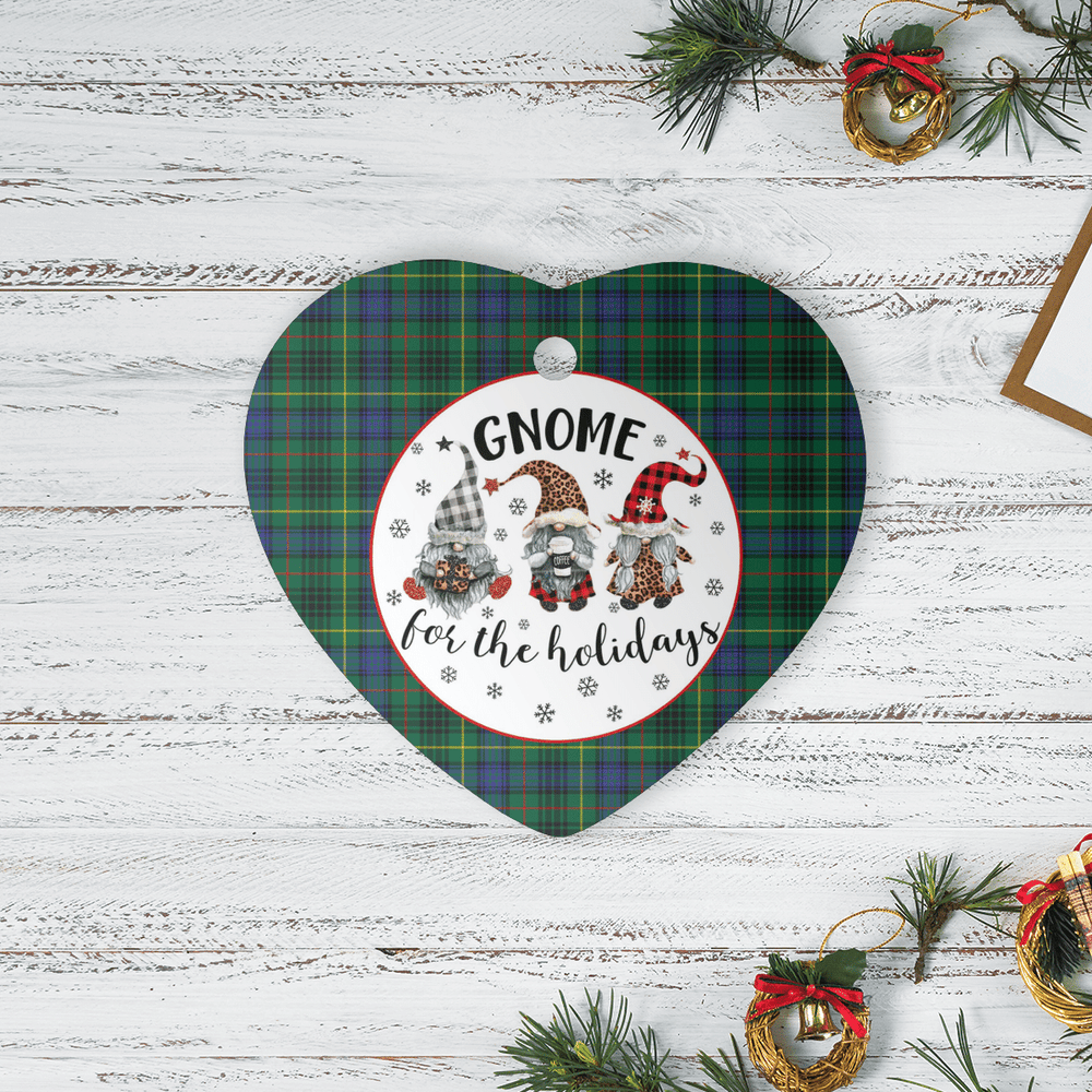 Clan Stewart Hunting Modern Tartan Tartan Crest Gnome Heart Ceramic Ornament VT63 Stewart Hunting Modern Tartan Tartan Christmas
