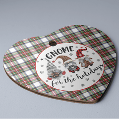 Clan Stewart Dress Modern Tartan Tartan Crest Gnome Heart Ceramic Ornament YR71 Stewart Dress Modern Tartan Tartan Christmas