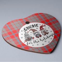 Clan Moubray Tartan Tartan Crest Gnome Heart Ceramic Ornament BY27 Moubray Tartan Tartan Christmas