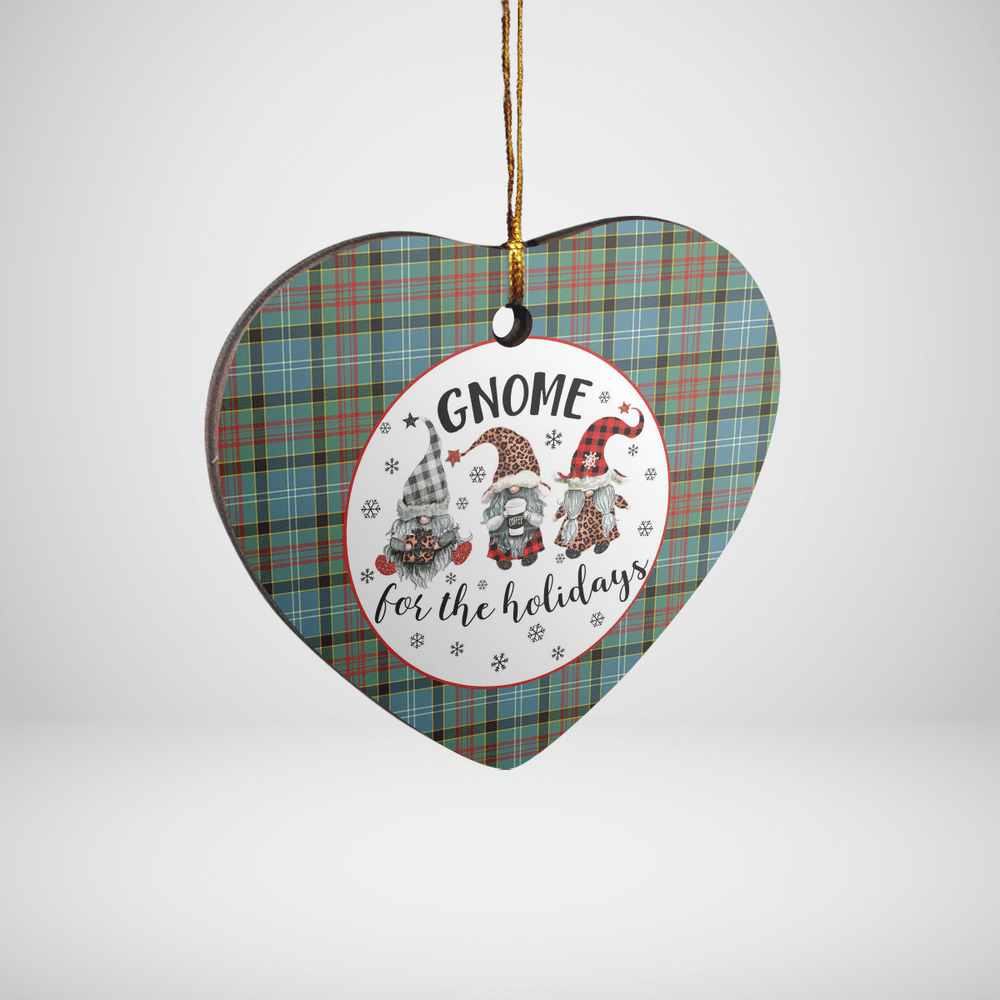 Clan Walkinshaw Tartan Tartan Crest Gnome Heart Ceramic Ornament QB44 Walkinshaw Tartan Tartan Christmas