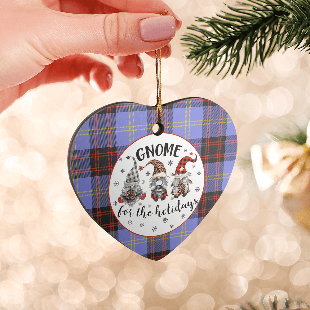 Clan Rutherford Tartan Tartan Crest Gnome Heart Ceramic Ornament GO88 Rutherford Tartan Tartan Christmas