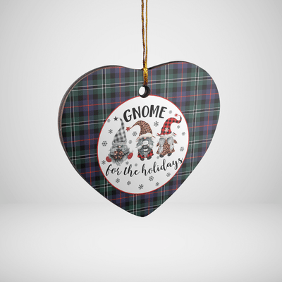 Clan Rose Hunting Modern Tartan Tartan Crest Gnome Heart Ceramic Ornament BW56