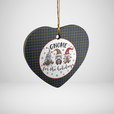 Clan Spalding Murray of Atholl Modern Tartan Tartan Crest Gnome Heart Ceramic Ornament