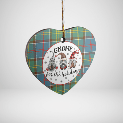 Clan Whitelaw Tartan Tartan Crest Gnome Heart Ceramic Ornament