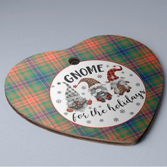 Clan Wilson Ancient Tartan Tartan Crest Gnome Heart Ceramic Ornament BV21 Wilson Ancient Tartan Tartan Christmas