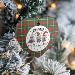 Clan Prince of Wales Tartan Tartan Crest Gnome Heart Ceramic Ornament AH71 Prince of Wales Tartan Tartan Christmas