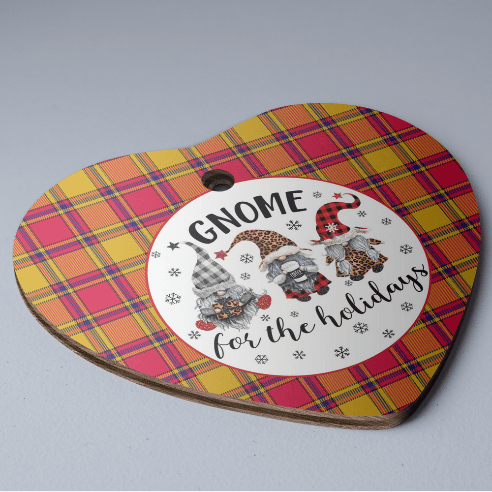 Clan Scrymgeour Tartan Tartan Crest Gnome Heart Ceramic Ornament YW79 Scrymgeour Tartan Tartan Christmas