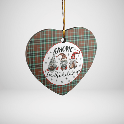Clan Thomson Hunting Modern Tartan Tartan Crest Gnome Heart Ceramic Ornament
