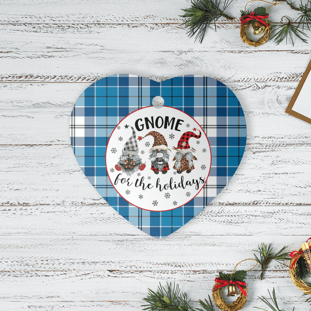 Clan Roberton Tartan Tartan Crest Gnome Heart Ceramic Ornament PJ22 Roberton Tartan Tartan Christmas
