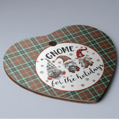 Clan Thomson Hunting Modern Tartan Tartan Crest Gnome Heart Ceramic Ornament WO33 Thomson Hunting Modern Tartan Tartan Christmas