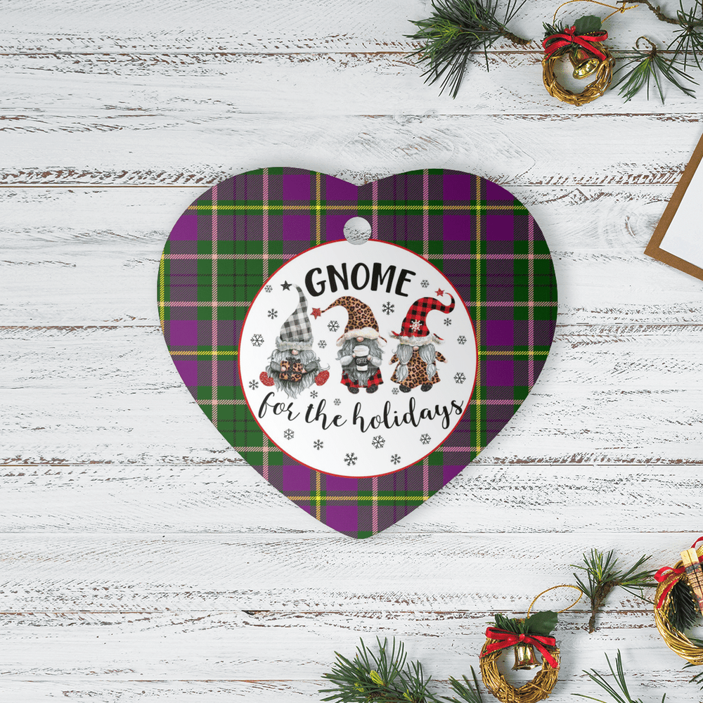 Clan Taylor Tartan Tartan Crest Gnome Heart Ceramic Ornament PP78 Taylor Tartan Tartan Christmas