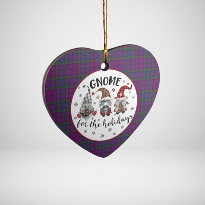 Clan Wardlaw Tartan Tartan Crest Gnome Heart Ceramic Ornament