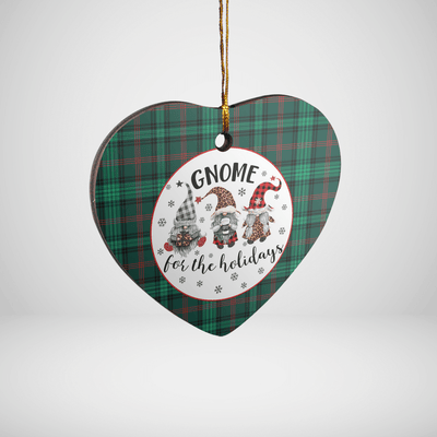 Clan Ross Hunting Modern Tartan Tartan Crest Gnome Heart Ceramic Ornament BQ72