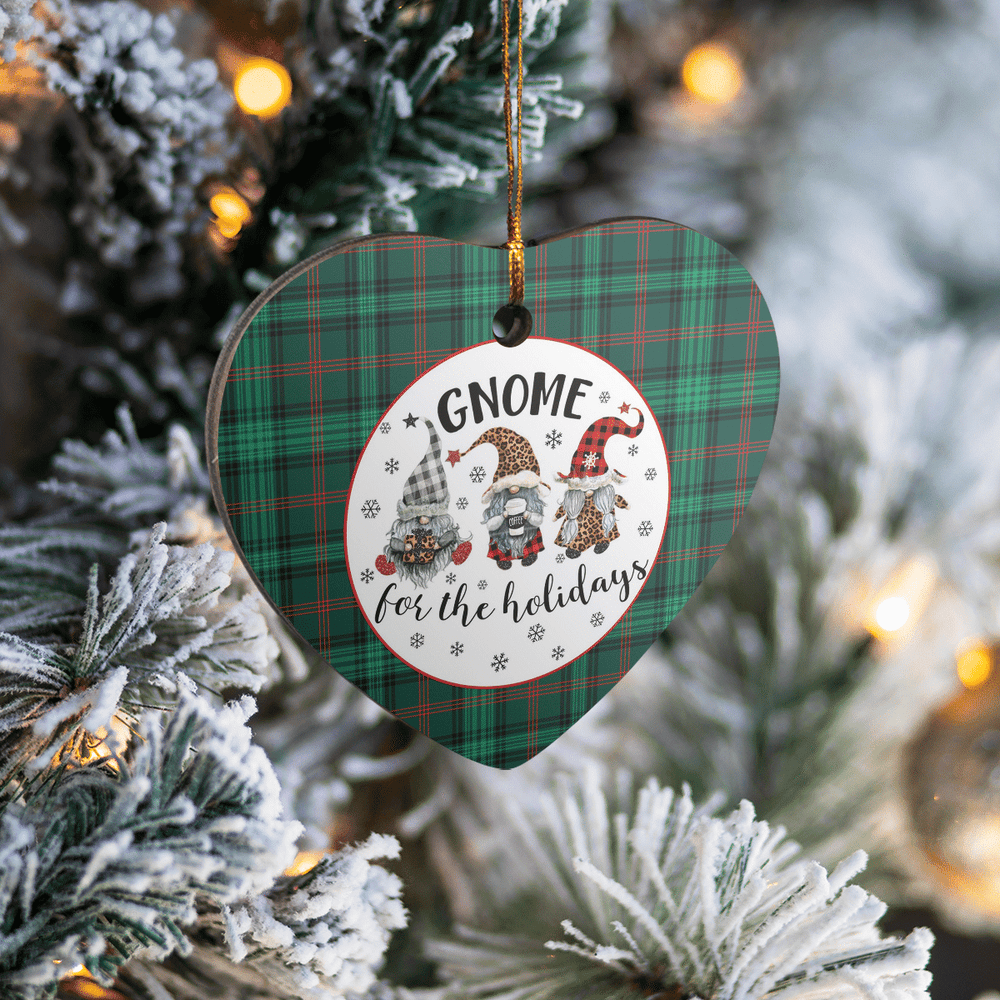 Clan Ross Hunting Modern Tartan Tartan Crest Gnome Heart Ceramic Ornament FE15 Ross Hunting Modern Tartan Tartan Christmas