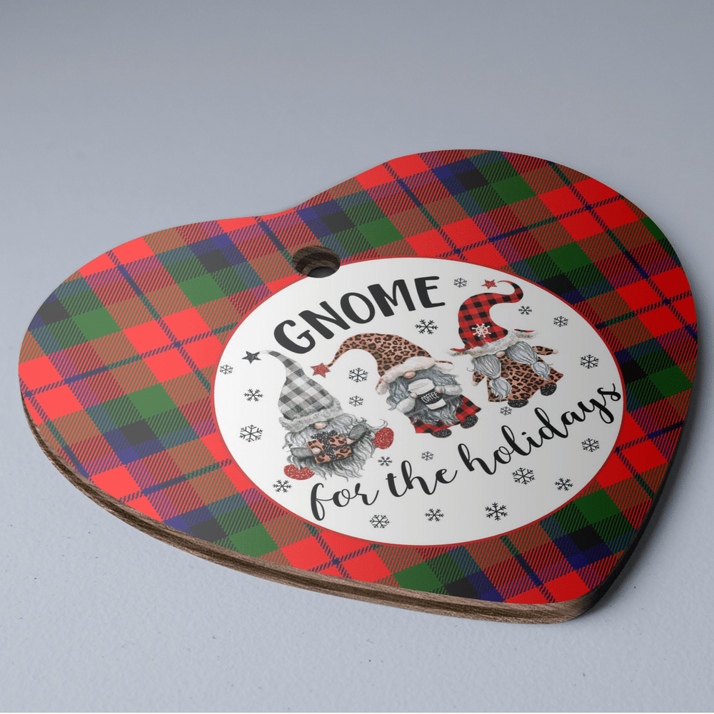 Clan MacNaughton Modern Tartan Tartan Crest Gnome Heart Ceramic Ornament EF82 MacNaughton Modern Tartan Tartan Christmas