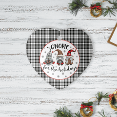Clan Scott Black & White Modern Tartan Tartan Crest Gnome Heart Ceramic Ornament ZJ81 Scott Black & White Modern Tartan Tartan Christmas