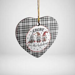 Clan Scott Black & White Modern Tartan Tartan Crest Gnome Heart Ceramic Ornament ZJ81 Scott Black & White Modern Tartan Tartan Christmas