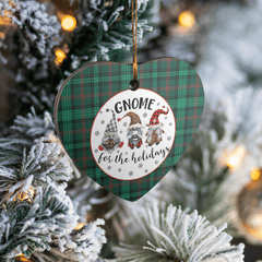 Clan Ross Hunting Modern Tartan Tartan Crest Gnome Heart Ceramic Ornament BQ72 Ross Hunting Modern Tartan Tartan Christmas