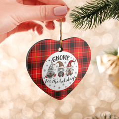 Clan MacIver Modern Tartan Tartan Crest Gnome Heart Ceramic Ornament QZ29 MacIver Modern Tartan Tartan Christmas