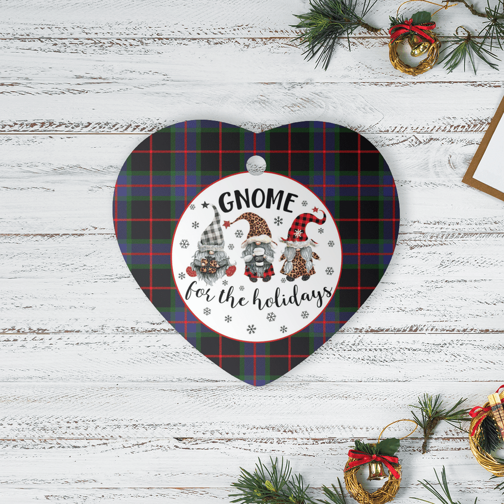 Clan Nairn Tartan Tartan Crest Gnome Heart Ceramic Ornament PZ28 Nairn Tartan Tartan Christmas