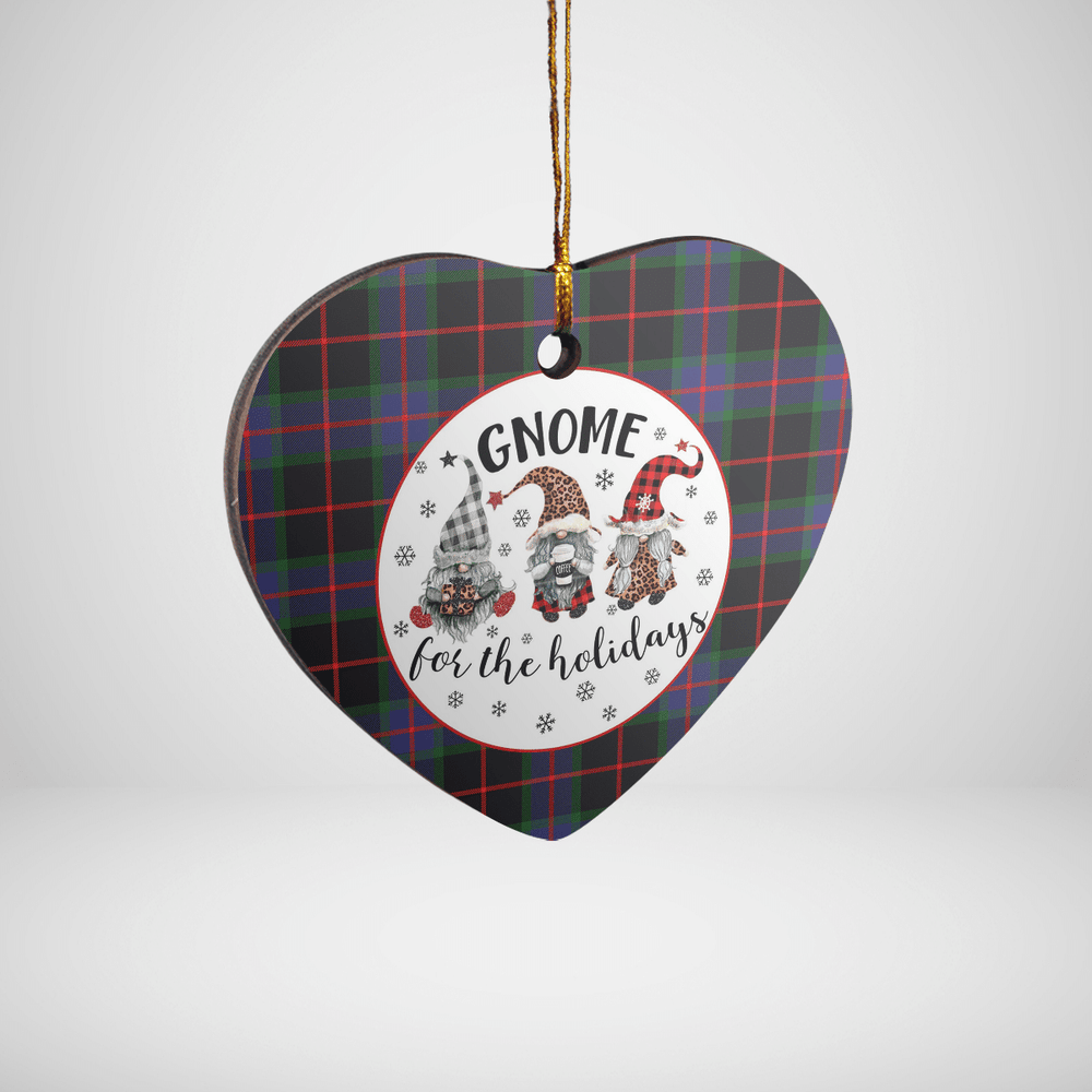 Clan Nairn Tartan Tartan Crest Gnome Heart Ceramic Ornament PZ28 Nairn Tartan Tartan Christmas