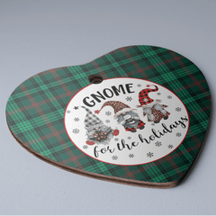Clan Ross Hunting Modern Tartan Tartan Crest Gnome Heart Ceramic Ornament FE15 Ross Hunting Modern Tartan Tartan Christmas