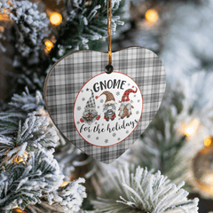 Clan Douglas Grey Modern Tartan Tartan Crest Gnome Heart Ceramic Ornament JR75 Douglas Grey Modern Tartan Tartan Christmas