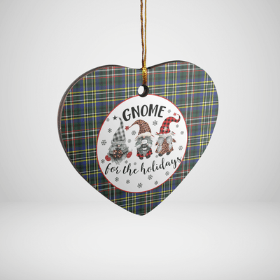 Clan Scott Green Modern Tartan Tartan Crest Gnome Heart Ceramic Ornament NI70