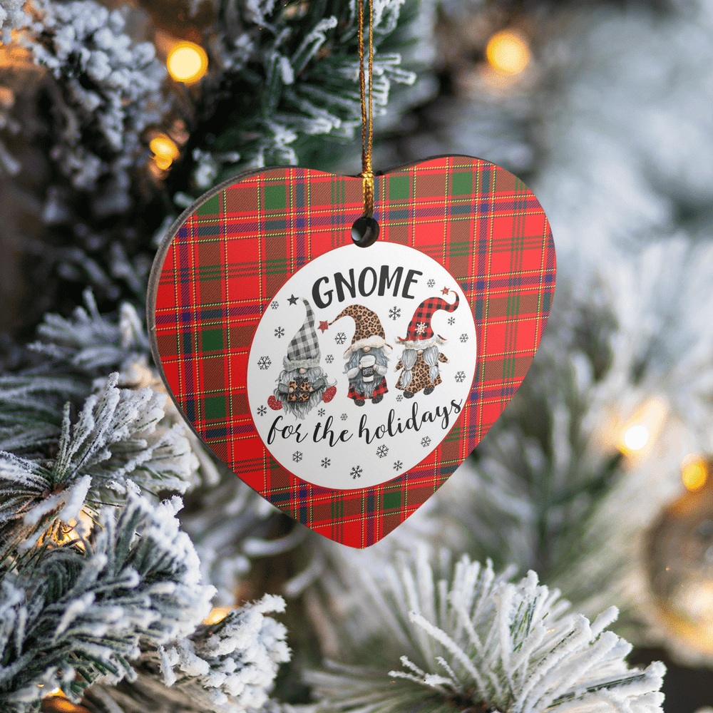 Clan Munro Modern Tartan Tartan Crest Gnome Heart Ceramic Ornament GD28 Munro Modern Tartan Tartan Christmas