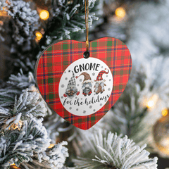 Clan Munro Modern Tartan Tartan Crest Gnome Heart Ceramic Ornament GD28 Munro Modern Tartan Tartan Christmas