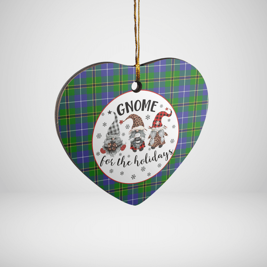 Clan Turnbull Hunting Tartan Tartan Crest Gnome Heart Ceramic Ornament JL77 Turnbull Hunting Tartan Tartan Christmas