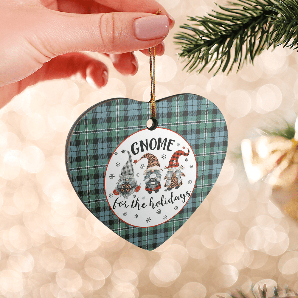 Clan Melville Tartan Tartan Crest Gnome Heart Ceramic Ornament EB90 Melville Tartan Tartan Christmas