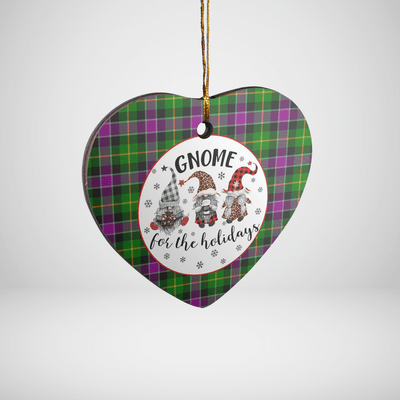Clan Selkirk Tartan Tartan Crest Gnome Heart Ceramic Ornament MS53