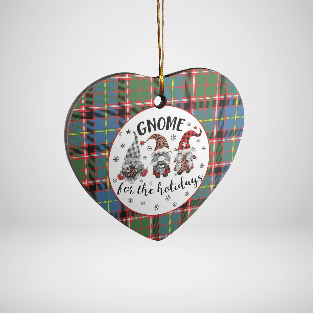 Clan Stirling (of Keir) Tartan Tartan Crest Gnome Heart Ceramic Ornament XX52 Stirling (of Keir) Tartan Tartan Christmas