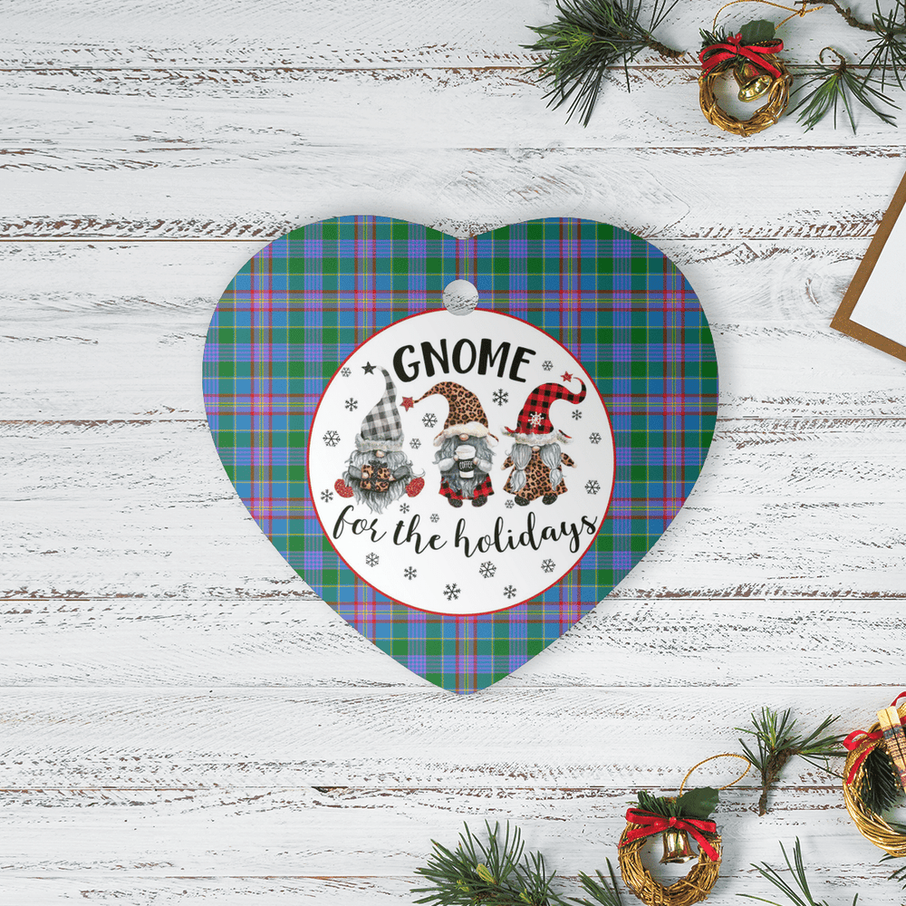 Clan Pitcairn Hunting Tartan Tartan Crest Gnome Heart Ceramic Ornament DO41 Pitcairn Hunting Tartan Tartan Christmas
