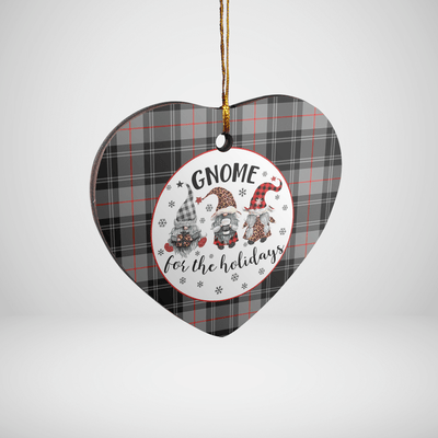Clan Moffat Modern Tartan Tartan Crest Gnome Heart Ceramic Ornament