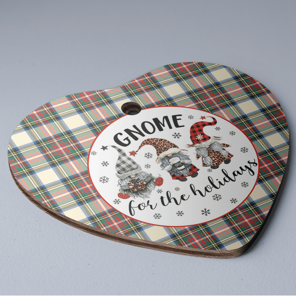 Clan Stewart Dress Ancient Tartan Tartan Crest Gnome Heart Ceramic Ornament SP77 Stewart Dress Ancient Tartan Tartan Christmas