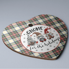 Clan Stewart Dress Ancient Tartan Tartan Crest Gnome Heart Ceramic Ornament SP77 Stewart Dress Ancient Tartan Tartan Christmas