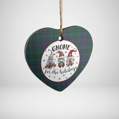 Clan Walker Hunting Modern Tartan Tartan Crest Gnome Heart Ceramic Ornament