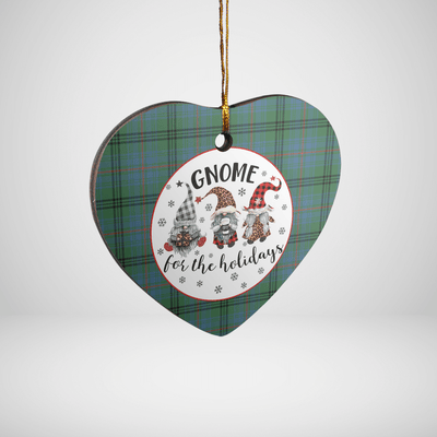 Clan Walker Hunting Ancient Tartan Tartan Crest Gnome Heart Ceramic Ornament