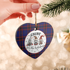 Clan Home Modern Tartan Tartan Crest Gnome Heart Ceramic Ornament QP85 Home Modern Tartan Tartan Christmas