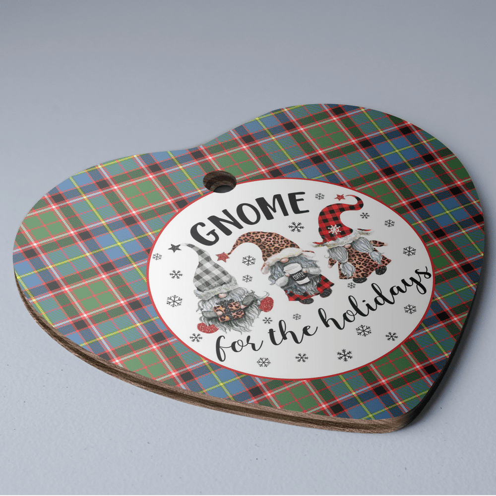 Clan Norvel (Stirling) Tartan Tartan Crest Gnome Heart Ceramic Ornament XX41 Norvel (Stirling) Tartan Tartan Christmas