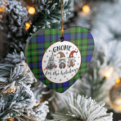 Clan Rollo Tartan Tartan Crest Gnome Heart Ceramic Ornament PZ18 Rollo Tartan Tartan Christmas