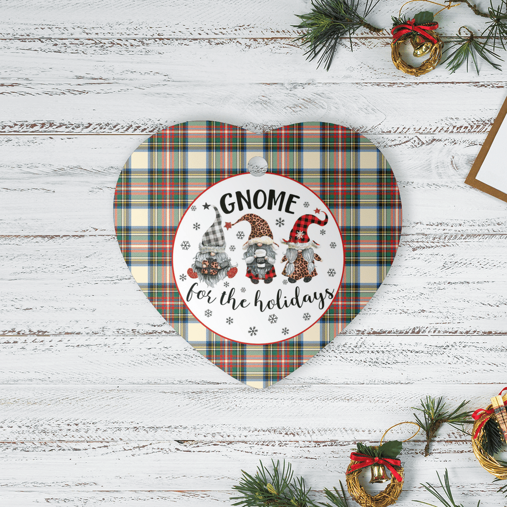Clan Stewart Dress Ancient Tartan Tartan Crest Gnome Heart Ceramic Ornament SP77 Stewart Dress Ancient Tartan Tartan Christmas