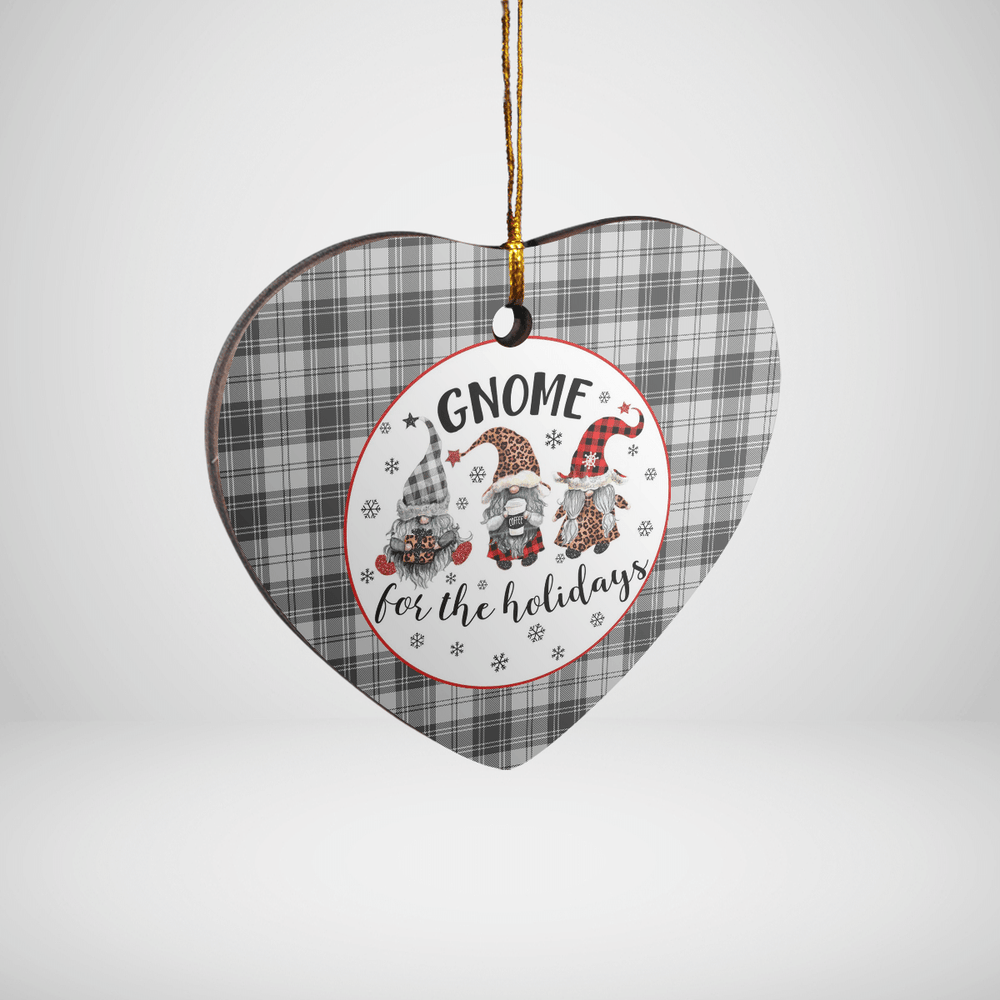 Clan Douglas Grey Modern Tartan Tartan Crest Gnome Heart Ceramic Ornament JR75 Douglas Grey Modern Tartan Tartan Christmas
