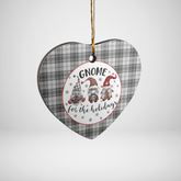 Clan Douglas Grey Modern Tartan Tartan Crest Gnome Heart Ceramic Ornament JR75 Douglas Grey Modern Tartan Tartan Christmas