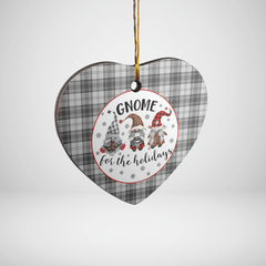 Clan Douglas Grey Modern Tartan Tartan Crest Gnome Heart Ceramic Ornament JR75 Douglas Grey Modern Tartan Tartan Christmas